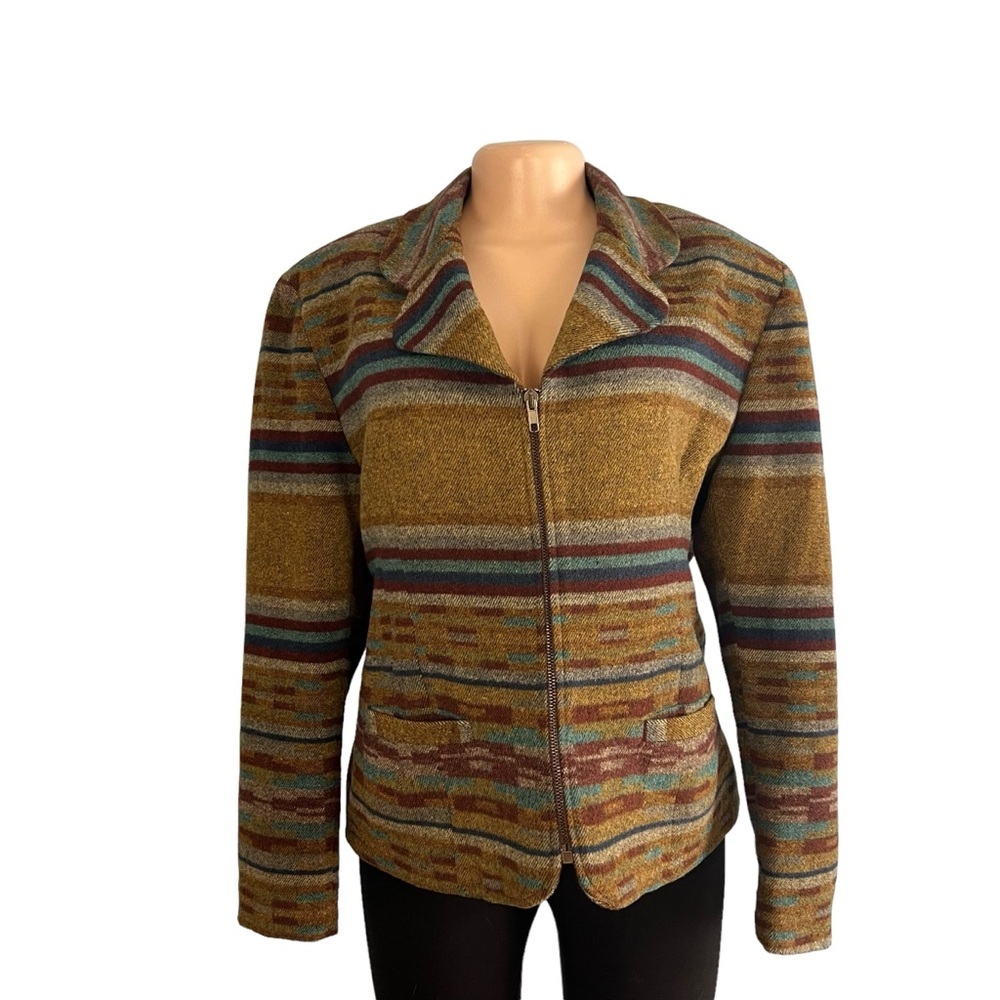 Vintage Western Wool Blend Coat Tribal Southwest Jacket
